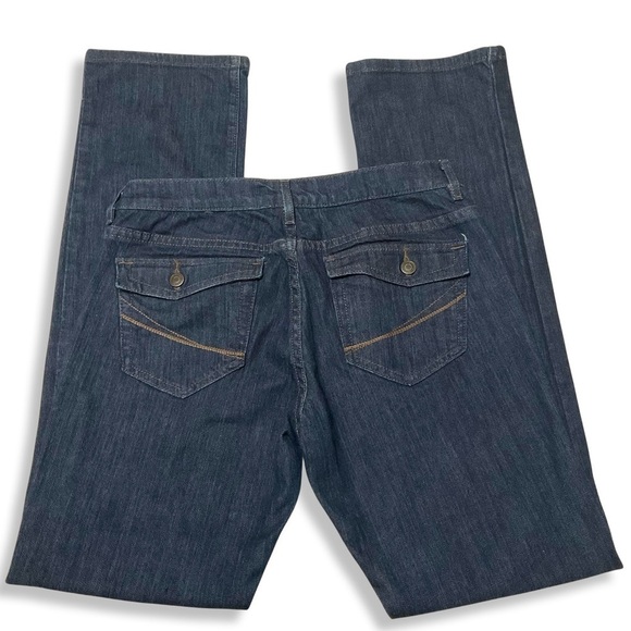 Sonoma Jeans Womens 8 Modern Fit Low Rise Straight Preppy Dark Wash Blue Stretch - Picture 1 of 9